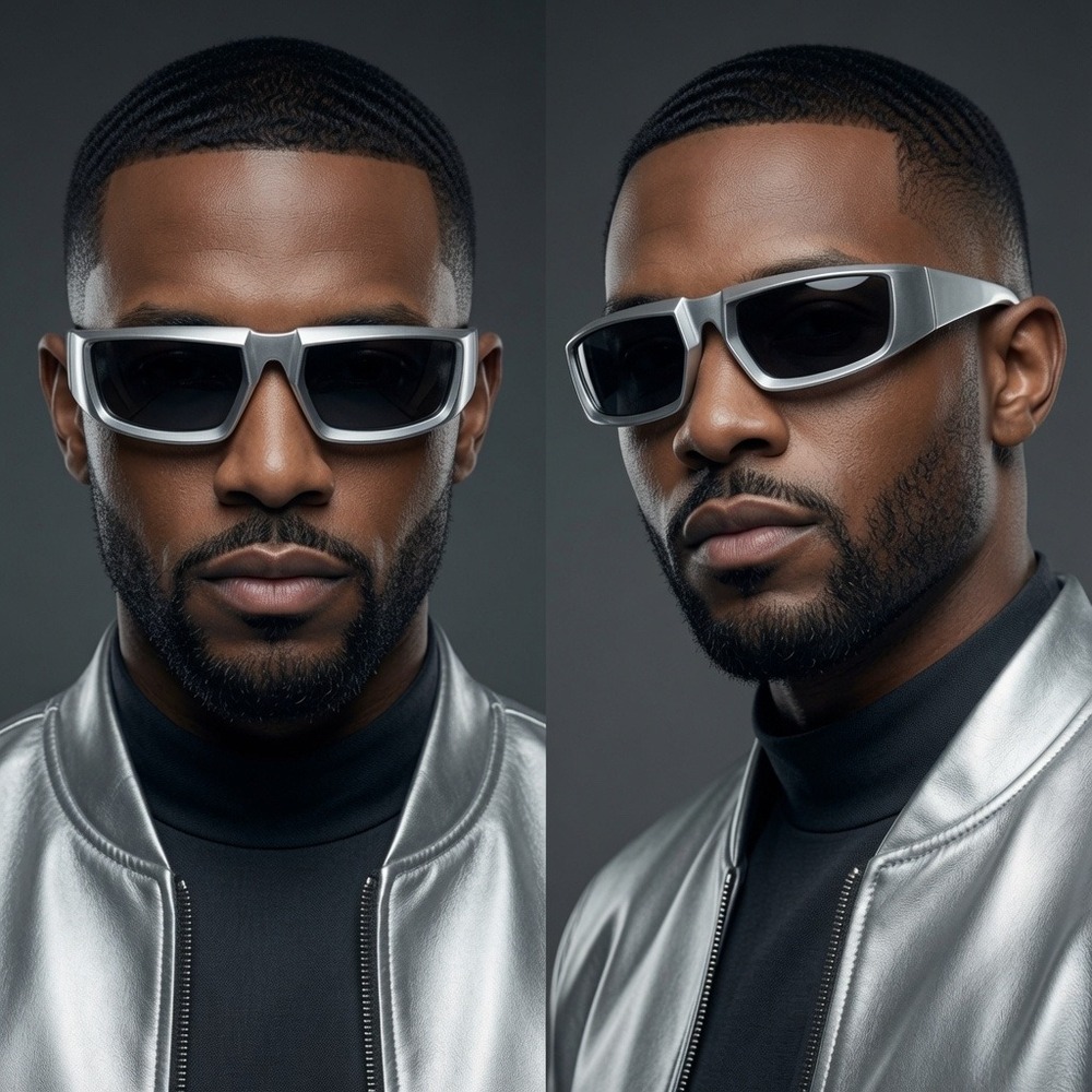 Silver Metallic Sunglasses Shield Sun Glasses Sport Riding‎ Mirror Driving UV400